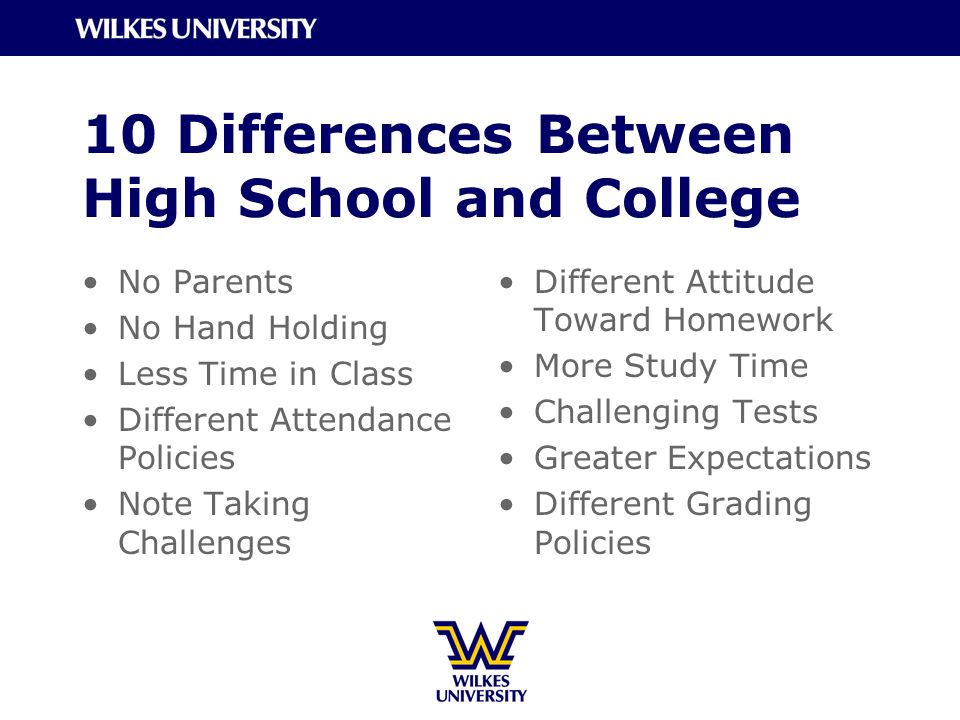 Compare contrast essay difference between high school college